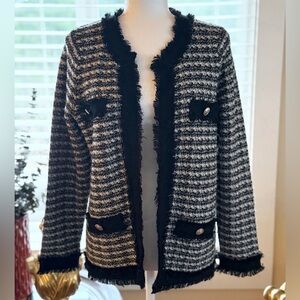 Laura Ashley Black and White Tweed Jacket
